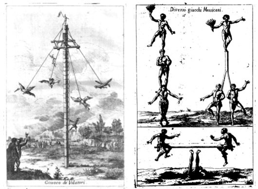 Figura 3. Las dos láminas que Clavigero dedica a los juegosmexicanos (Clavigero, 1780-1781, pp. 183 y  186).